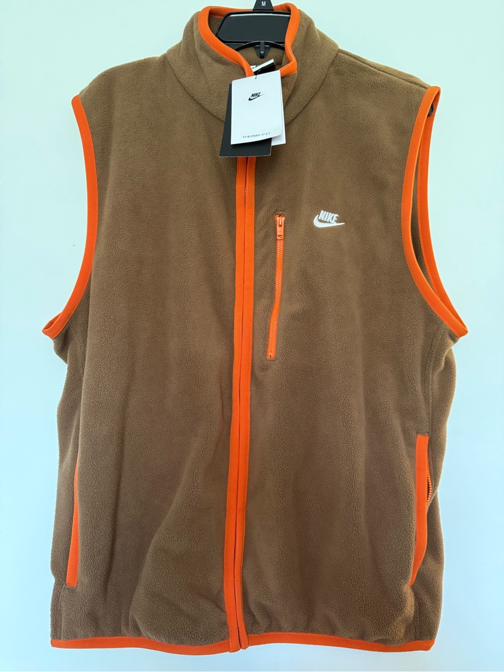 Nike therma-fit Fleece Vest with Orange Trim - Men's